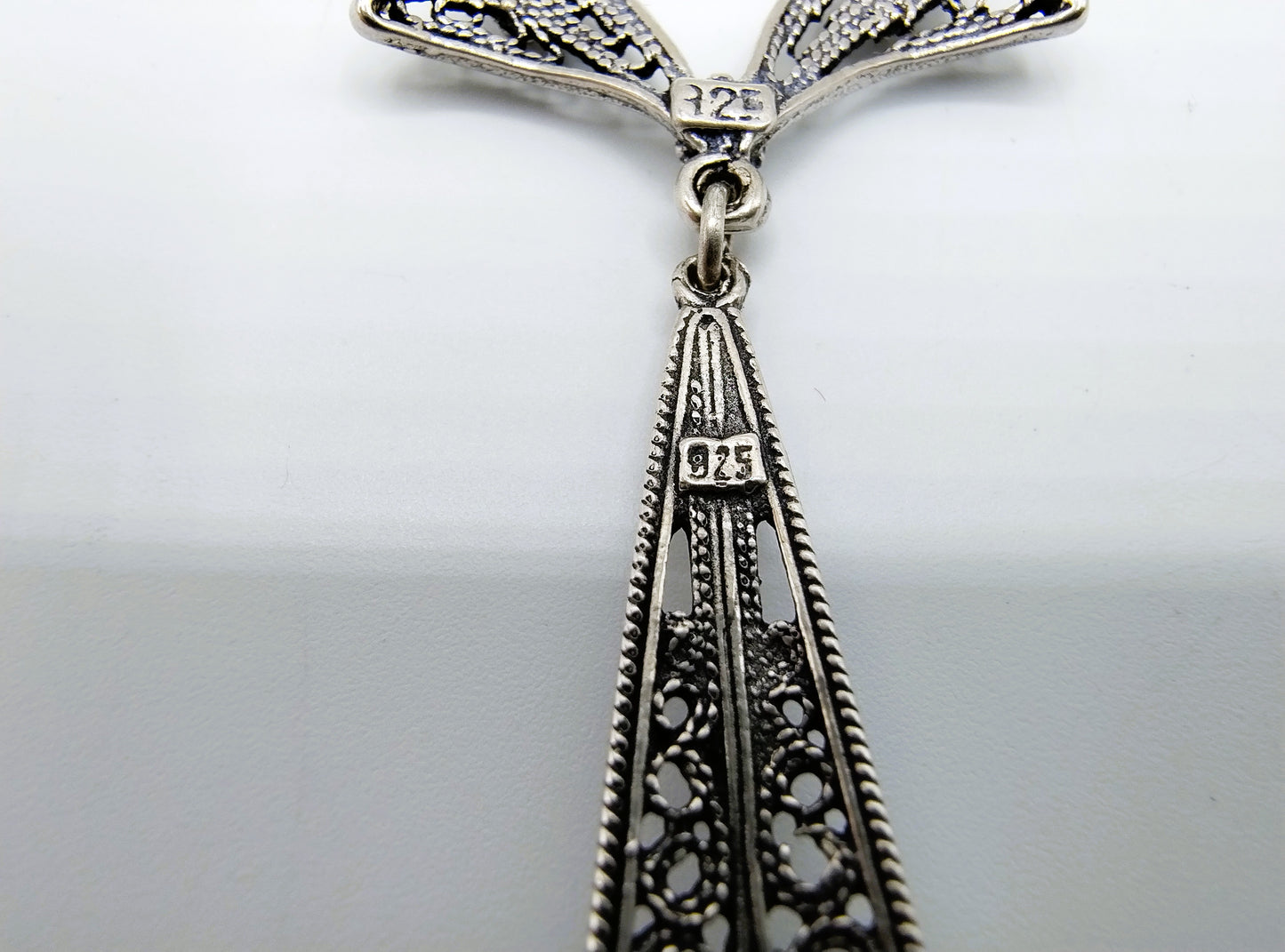 Silberkette mit Türkisanhänger, 43 cm