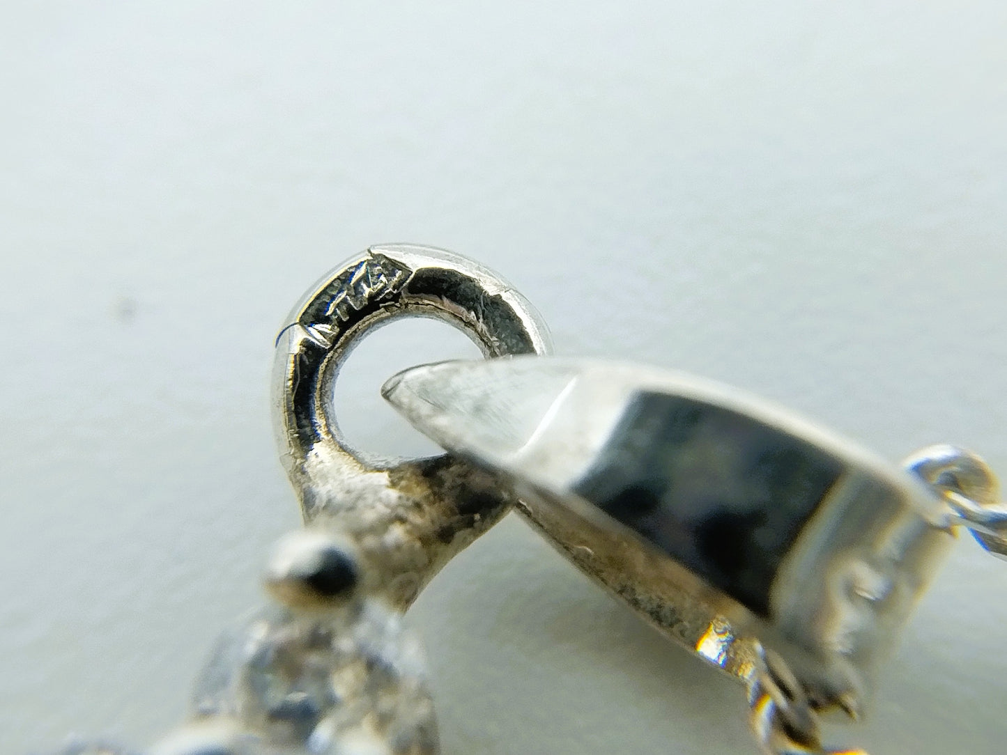 Silberkette mit Zirkonia-Anhänger, 42 cm