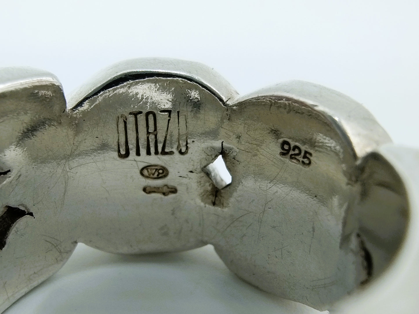 Heavy and robust silver OTAZU ring, 19 mm