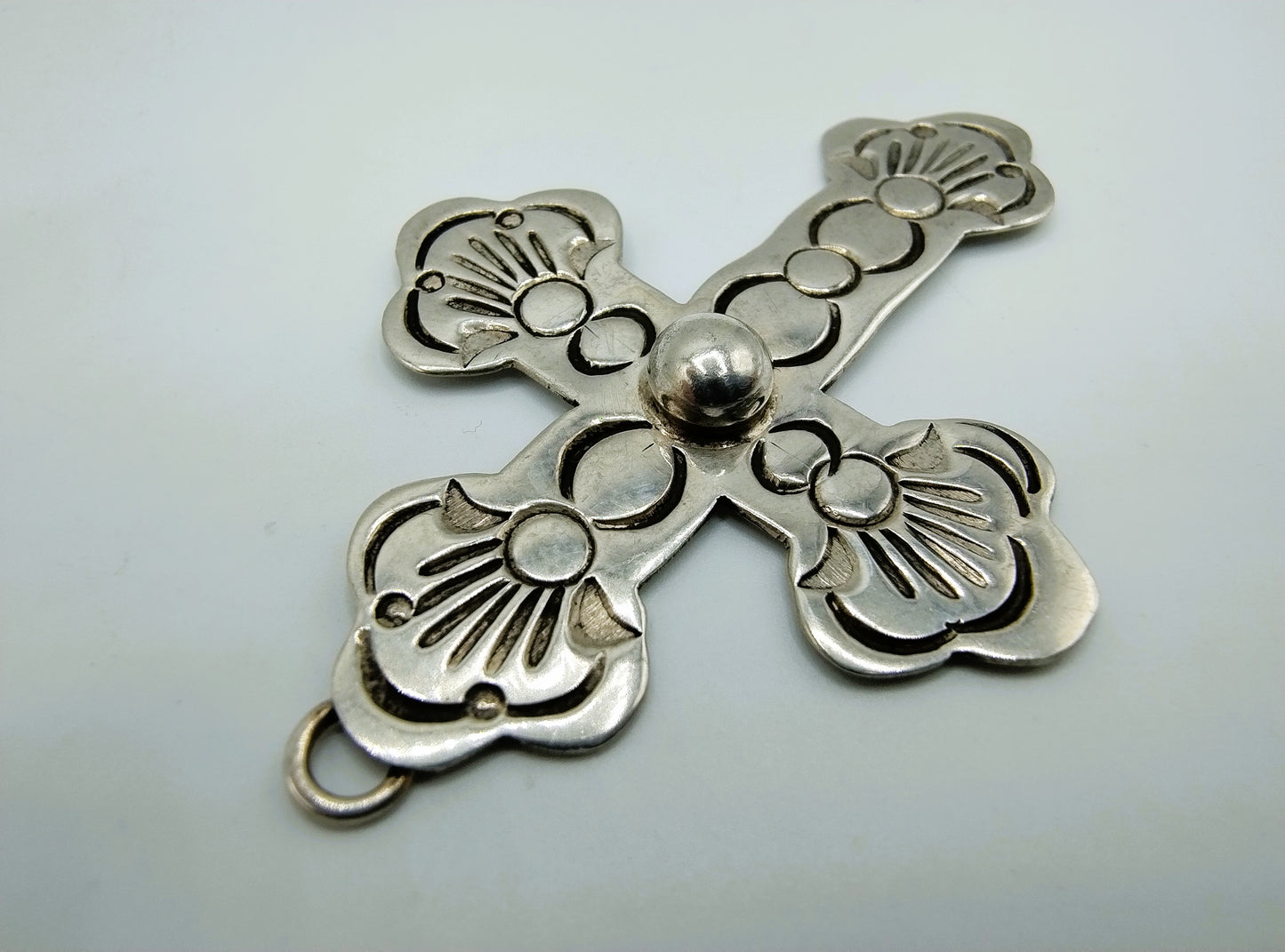 Vintage zilveren kruis hanger, 925