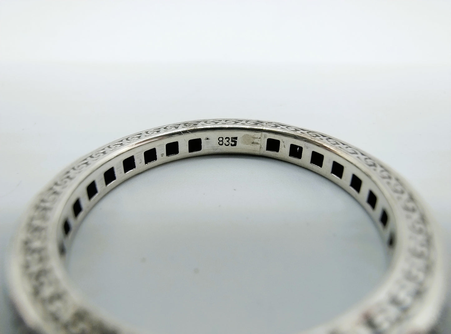 Silver band ring set with zirconia, 925, 18.5 mm