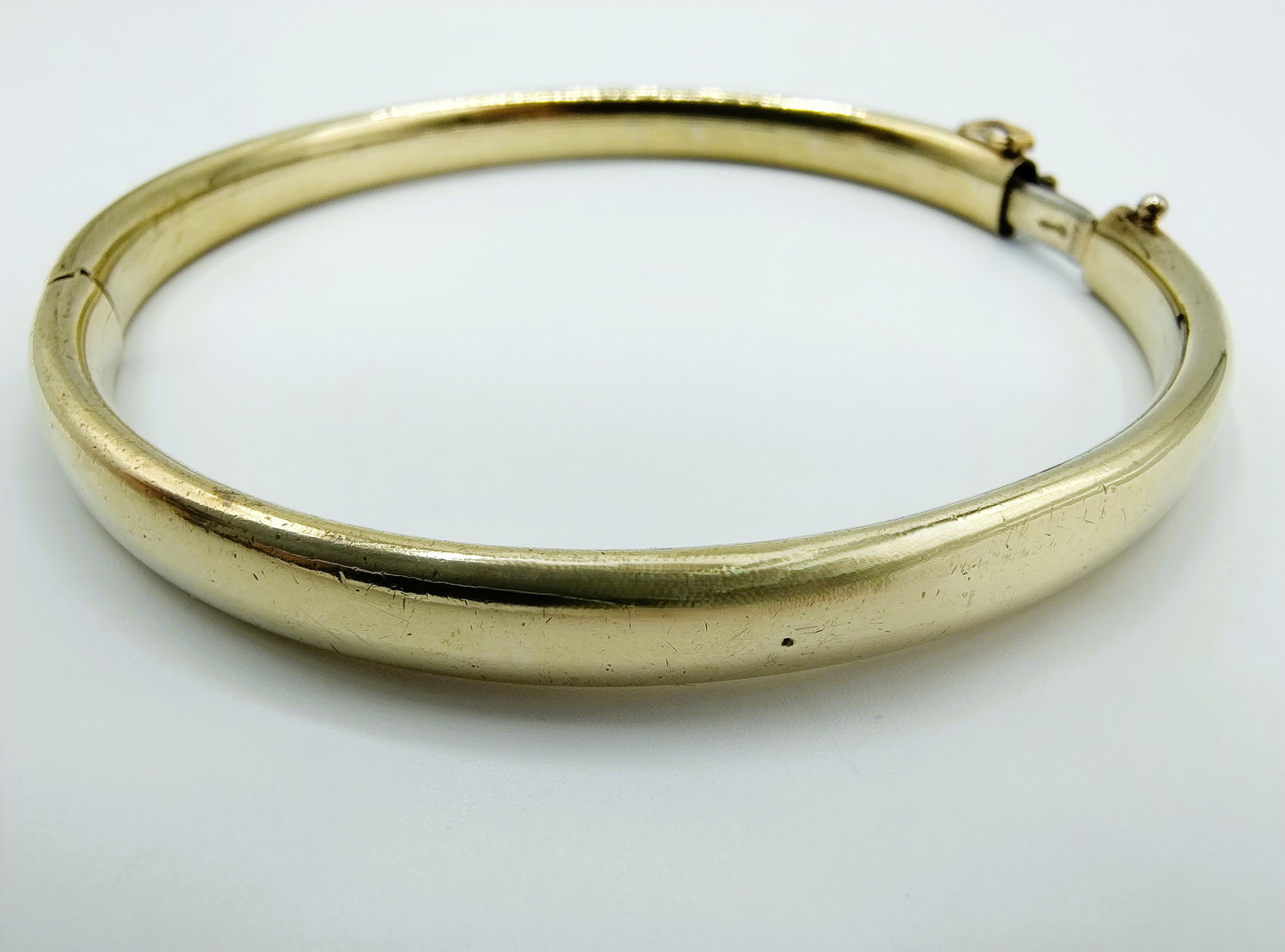 14 Karaats gouden slavenarmband met zilveren kern, 6 mm