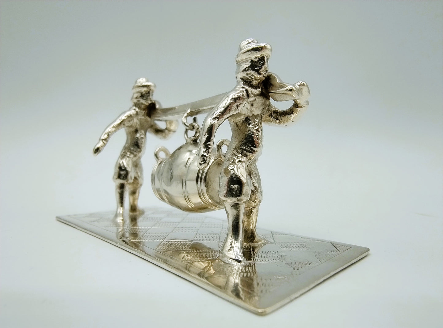 Silver miniature beer carriers, F. van Strant II, Amsterdam, c. 1740