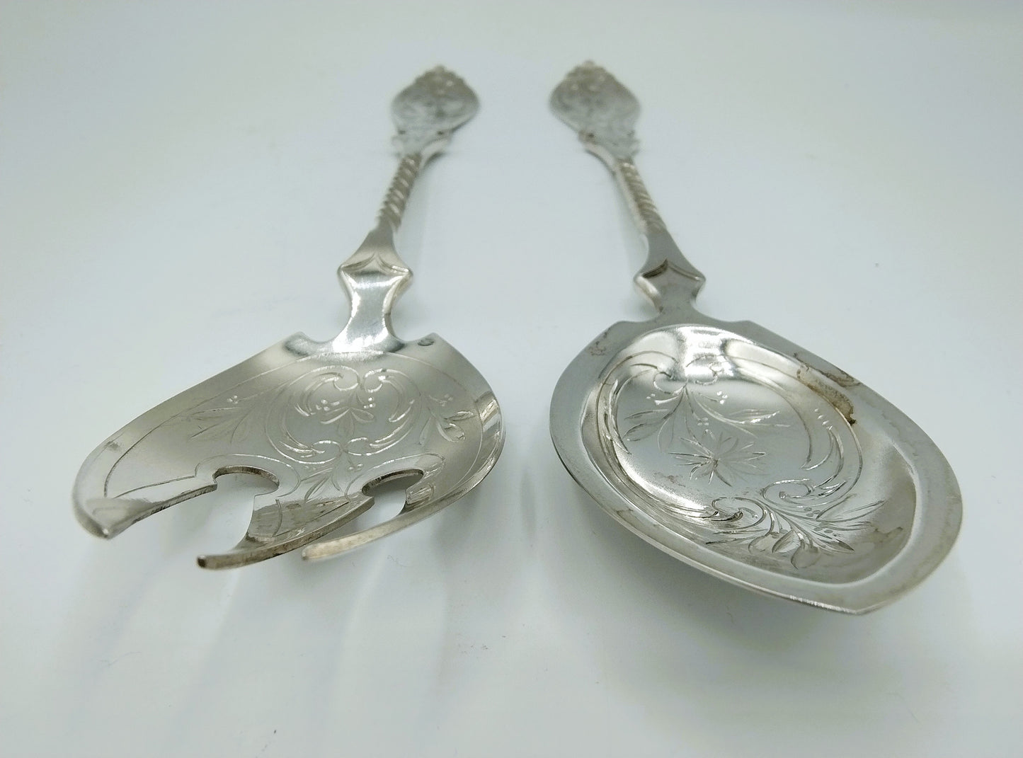 Silver salad servers, J.M. van Kempen en Zn, Voorschoten, 1898