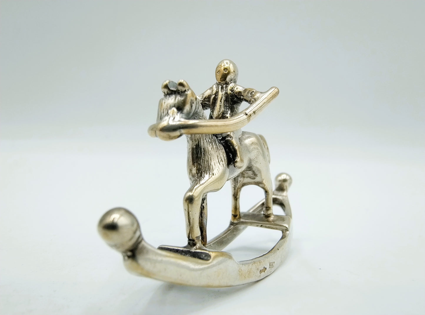 Zilveren miniatuur hobbelpaard, J. Weeda, Haarlem, ca. 1980