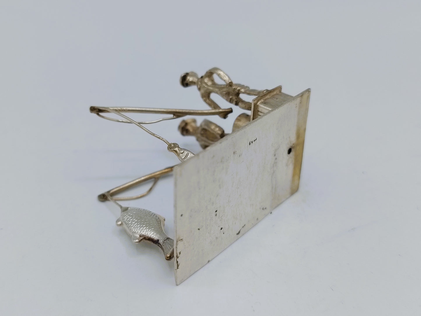 Zilveren miniatuur vissers, J. van Dijk, Hoorn, 1920