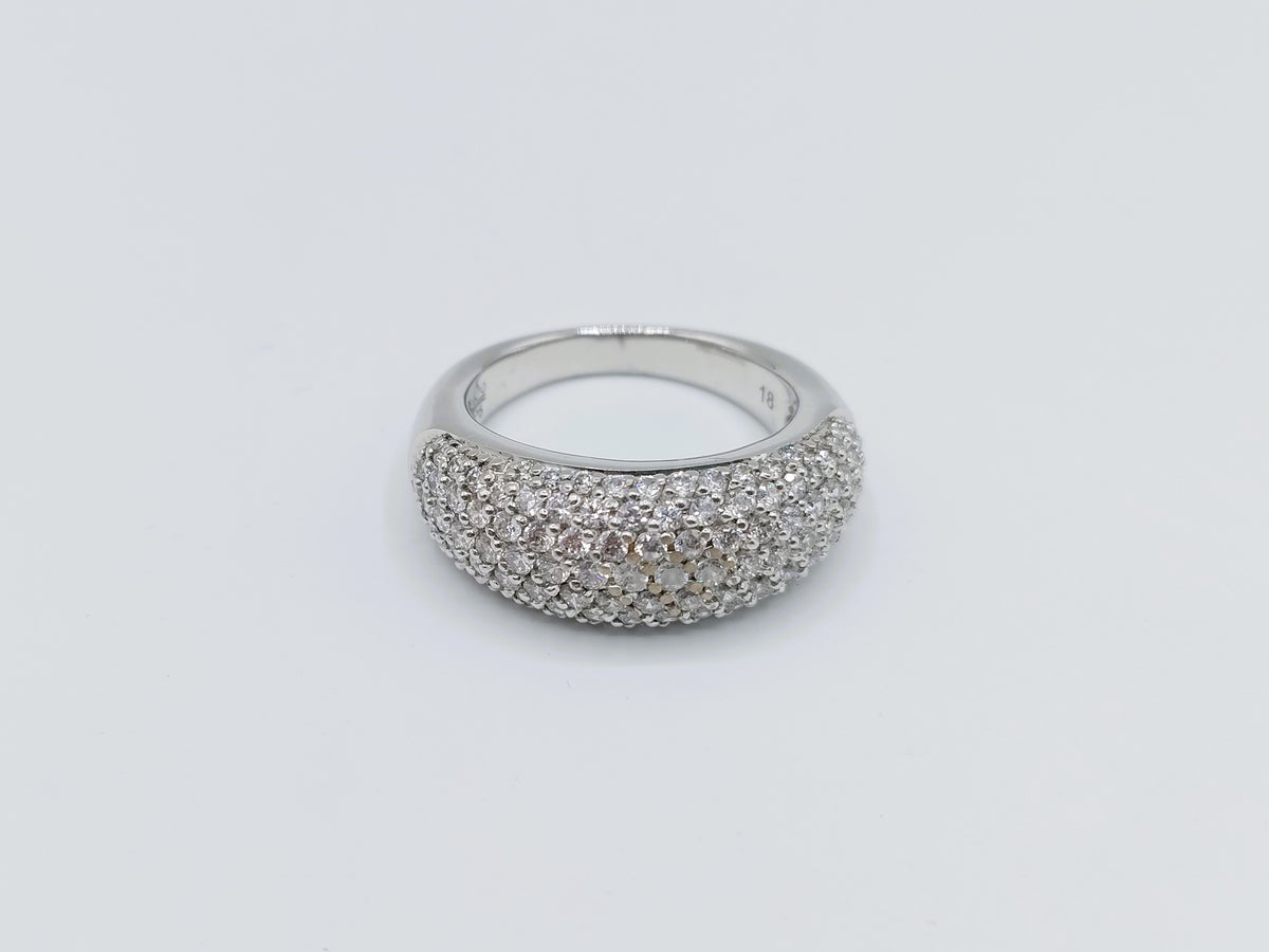 Zilveren ring bezet met zirkonia, 925, 18 mm