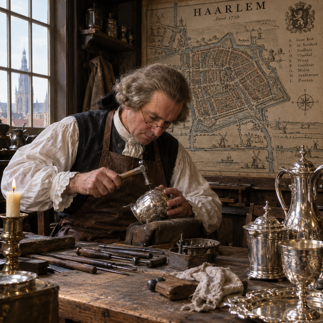 De geschiedenis van zilver uit Haarlem: Van de vroege middeleeuwen tot heden.
