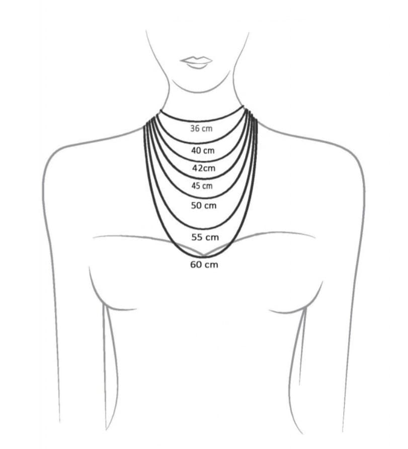 Gitten ketting met een zilveren slot, 45 cm