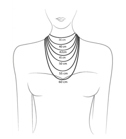 Gitten ketting met een zilveren slot, 45 cm