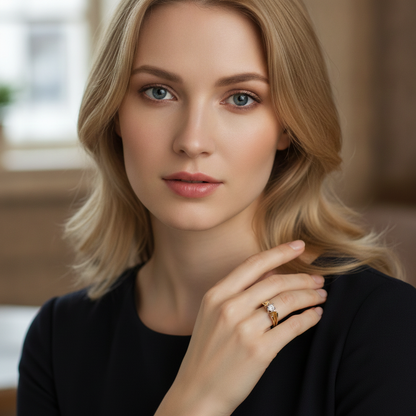 Gold-Solitärring, 15,5 mm
