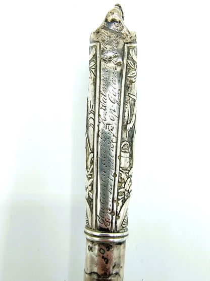 Frisian knife with silver handle, J. Feddema / Leeuwarden, 18th century.