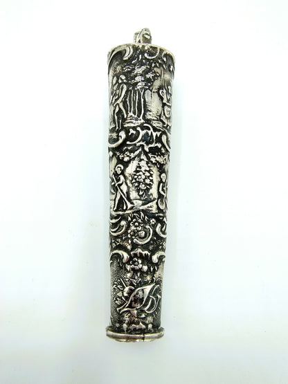 Silver knife handle, pseudo hallmarks, 19th century.