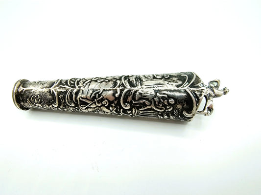 Silver knife handle, pseudo hallmarks, 19th century.