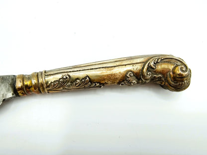 Silver knife with pistol handle, 18th century,