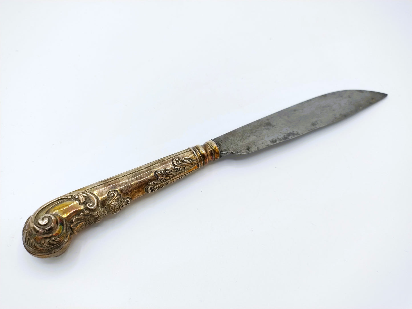 Silver knife with pistol handle, 18th century,