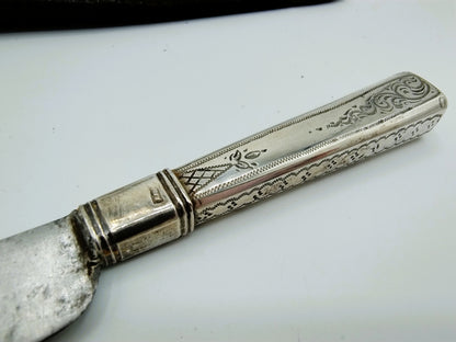 Silver knife in leather sheath, Empire style, Germany (?), 19th century