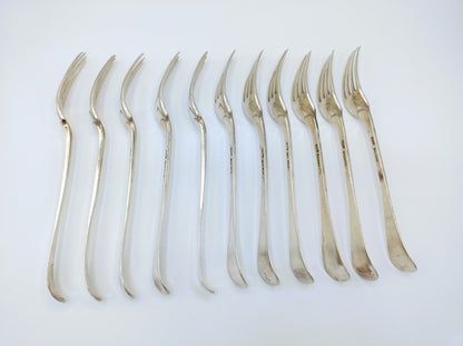 Dinner fork set 11-piece, Helweg, Hulscher / Amsterdam, 18th century