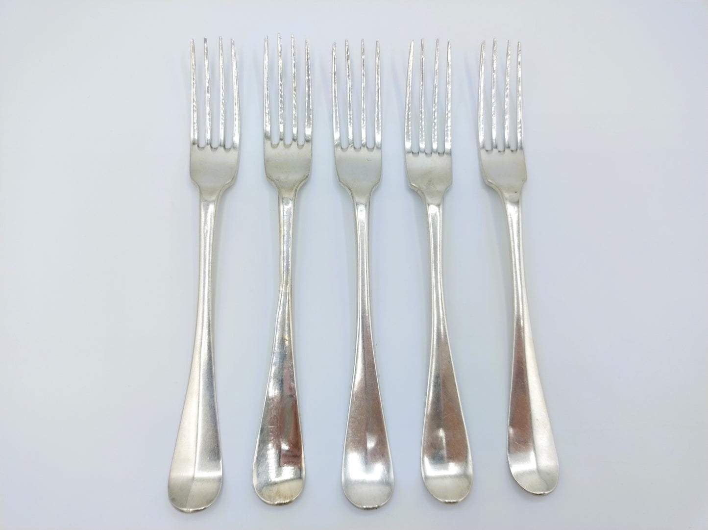 5 Silver forks, R. van Rijn / Utrecht, 18th century