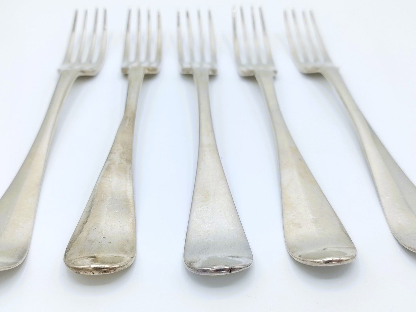 5 Silver forks, R. van Rijn / Utrecht, 18th century