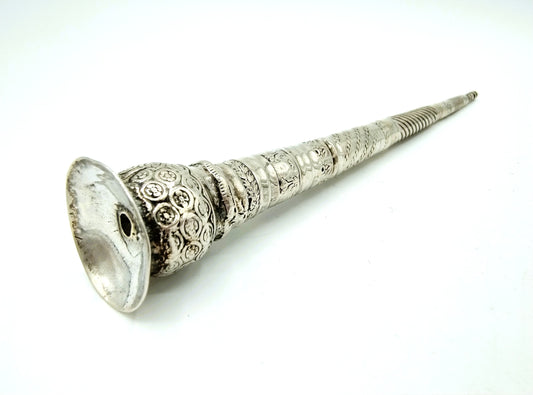 Silver knitting needle holder, 19th century