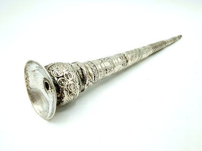 Silver knitting needle holder, 19th century