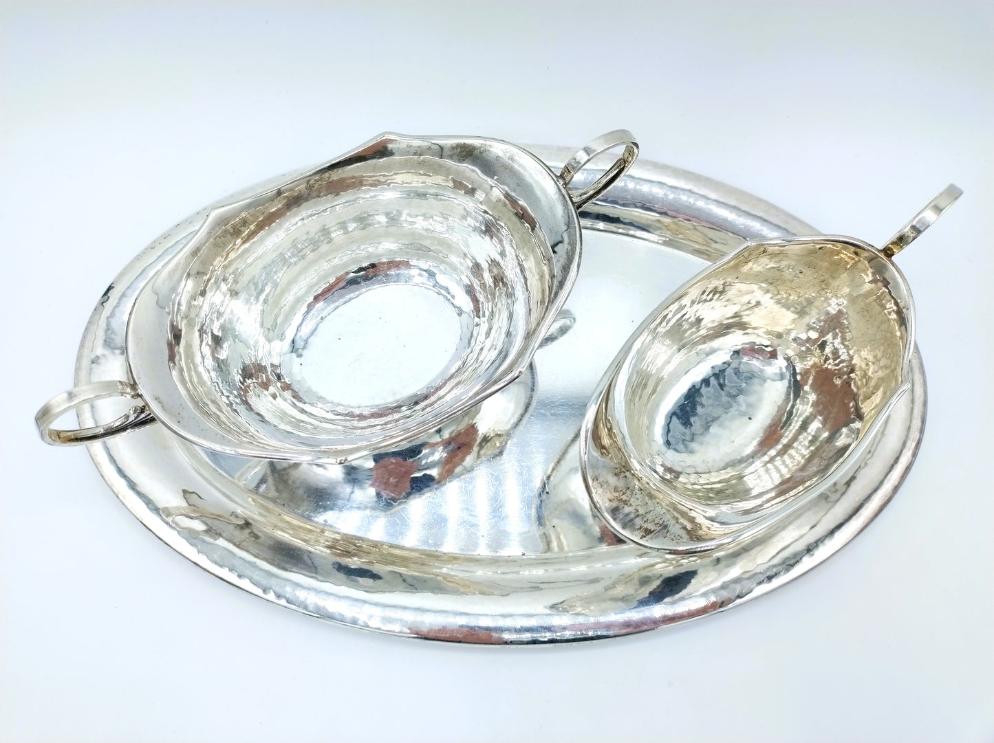 3-piece silver cream set, Gebr. Deyle / Swabian Gmünd / Germany, 19th century