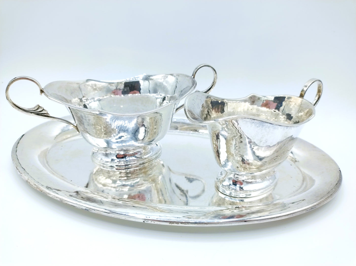 3-piece silver cream set, Gebr. Deyle / Swabian Gmünd / Germany, 19th century