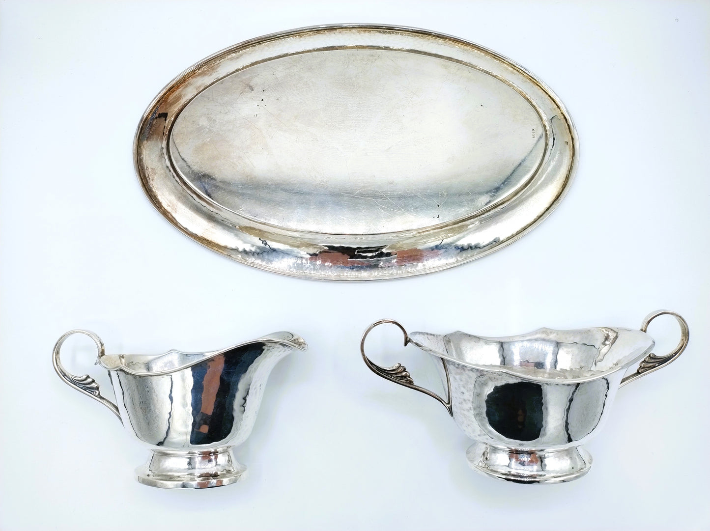 3-piece silver cream set, Gebr. Deyle / Swabian Gmünd / Germany, 19th century