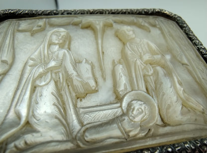 Silver mother-of-pearl box, O. Joling / Midwolda, 19th century