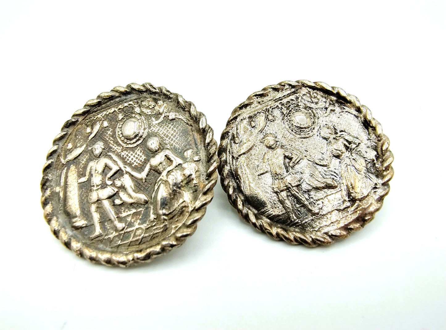 Silver buttons with Biblical depiction, 18th century