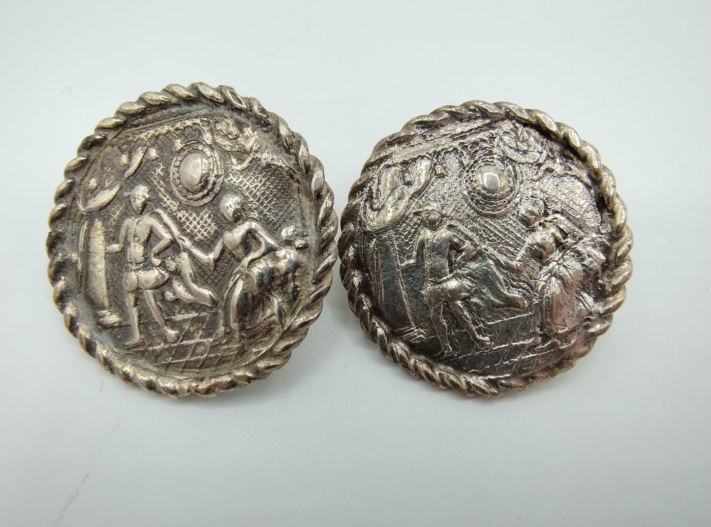 Silver buttons with Biblical depiction, 18th century