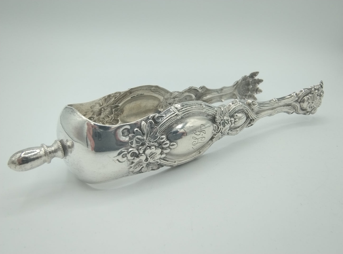 Silver lump tongs, France, 19th century