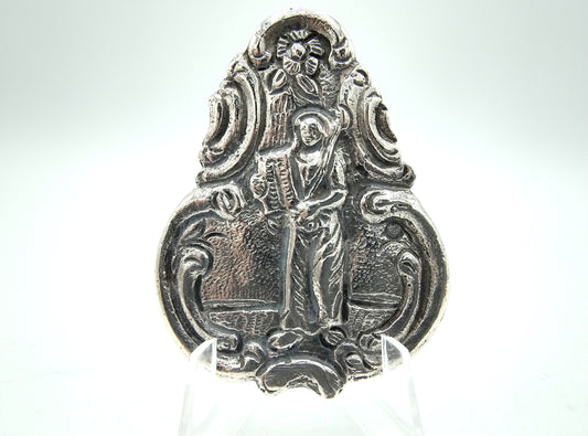 Silver brooch, (from bag hook), 19th century