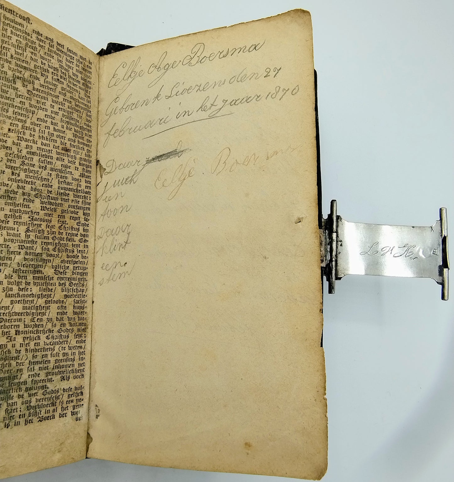 Bibel mit Silberschloss, A. Nobel / Schoonhoven, 19. Jahrhundert