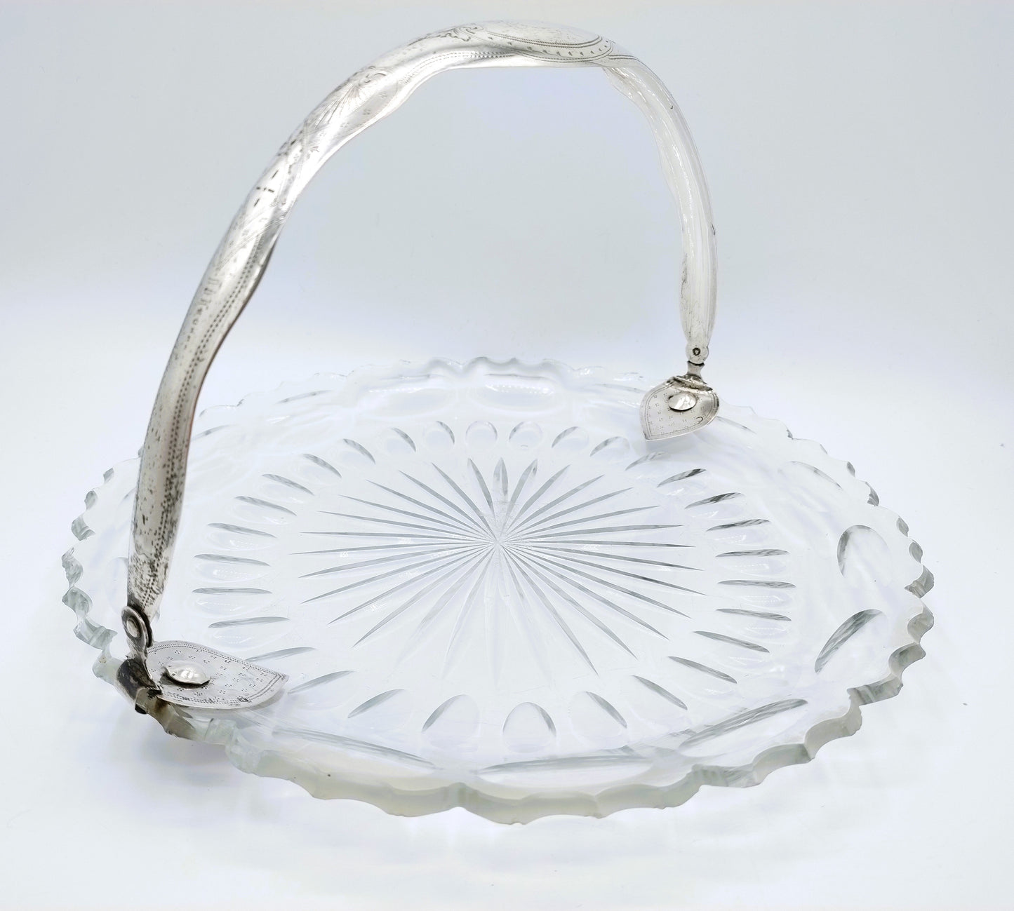 Crystal bowl with silver handle, 19th century