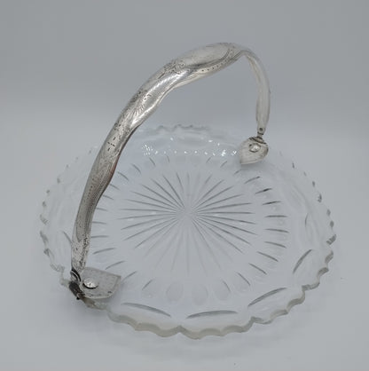 Crystal bowl with silver handle, 19th century