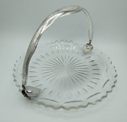 Crystal bowl with silver handle, 19th century