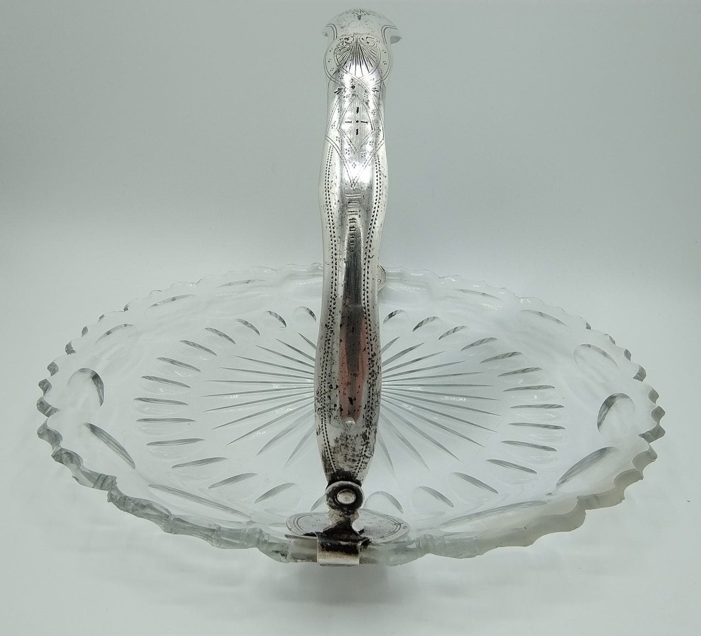 Crystal bowl with silver handle, 19th century