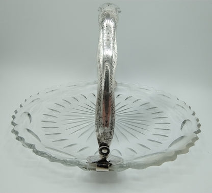 Crystal bowl with silver handle, 19th century