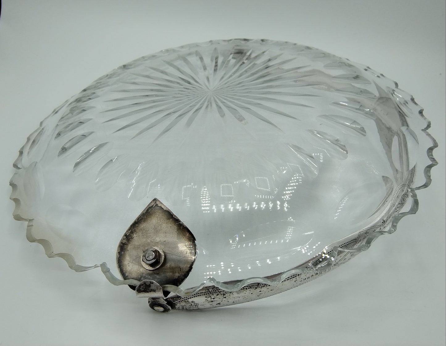 Crystal bowl with silver handle, 19th century