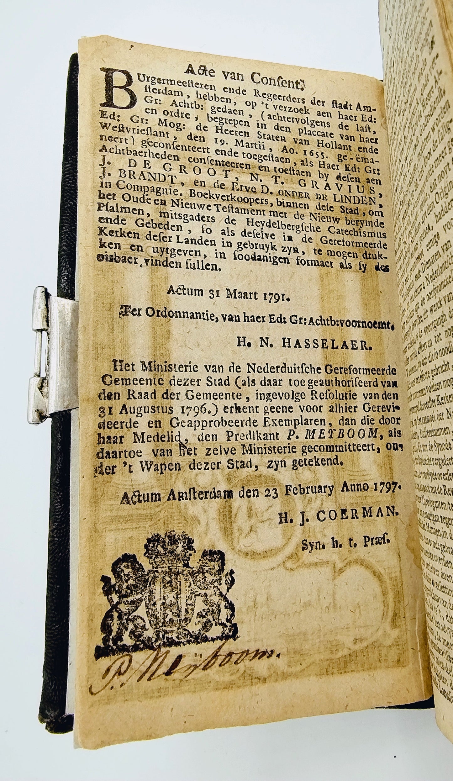 Bibel mit Silberschloss, H. Olfers / Groningen, 18. Jahrhundert