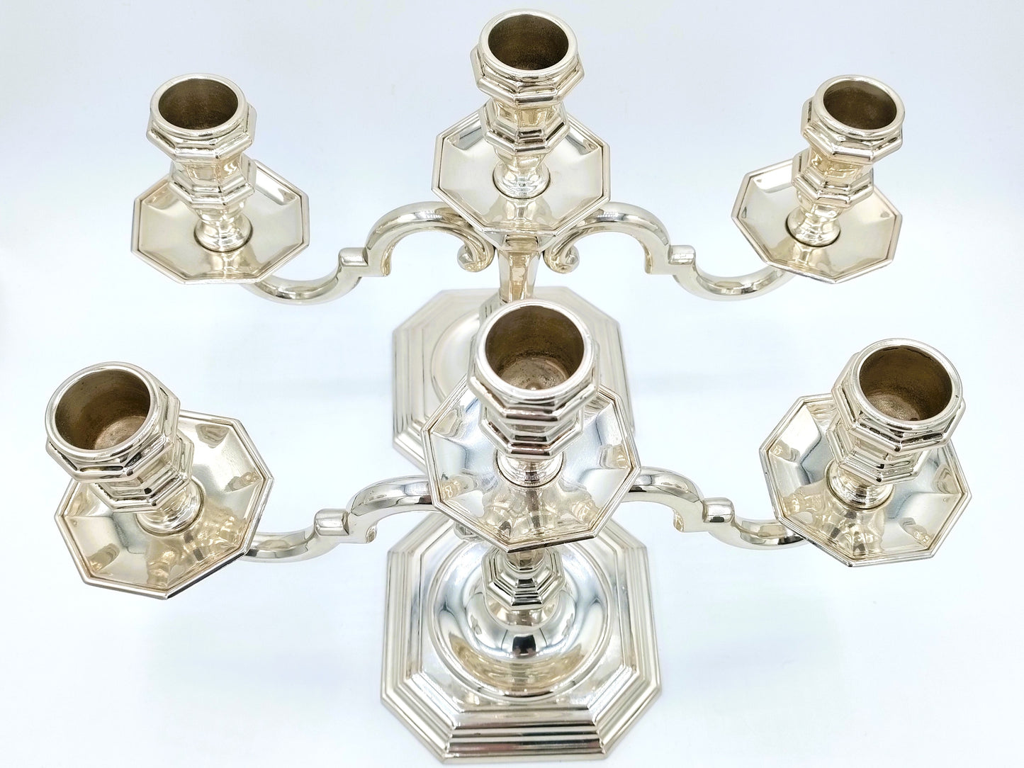 Silver candlesticks, 2 pieces, C. Antonino / Palermo, 20th century