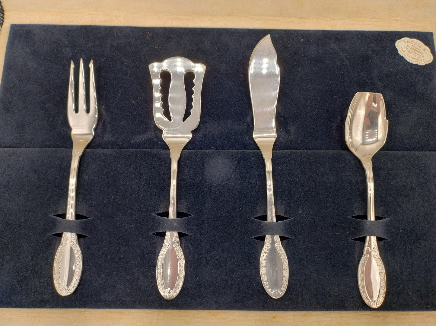 4-Piece silver Hors D'oeuvre set, Greggio, Tencarola, 20th century