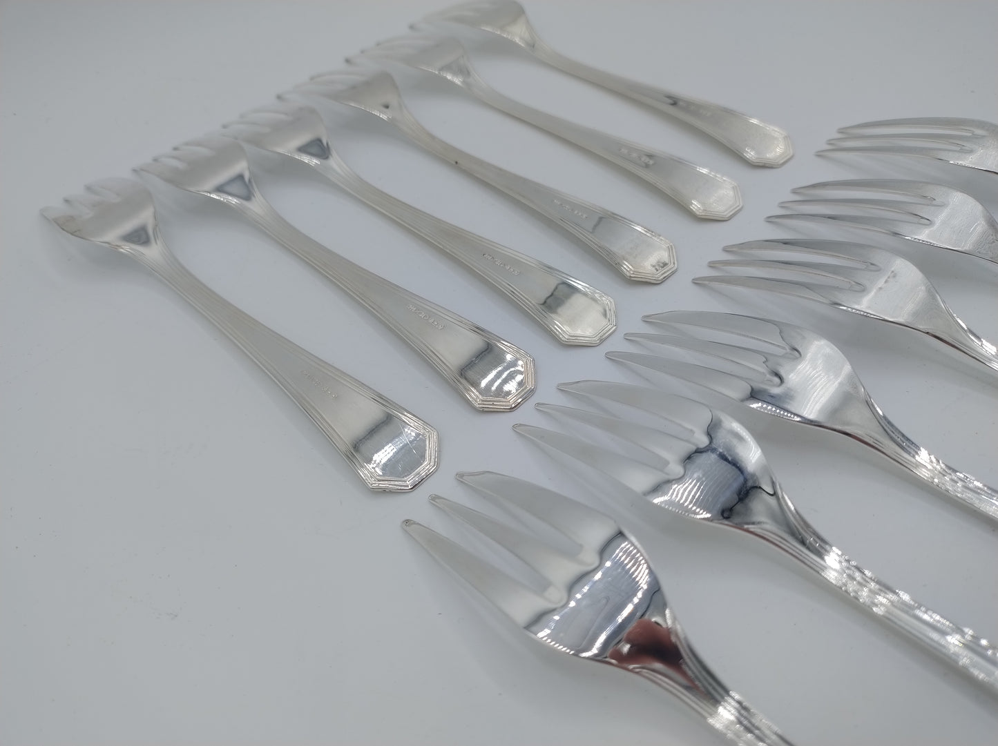 Silver forks, 12 pieces, S. Eugenio / Palermo, 20th century