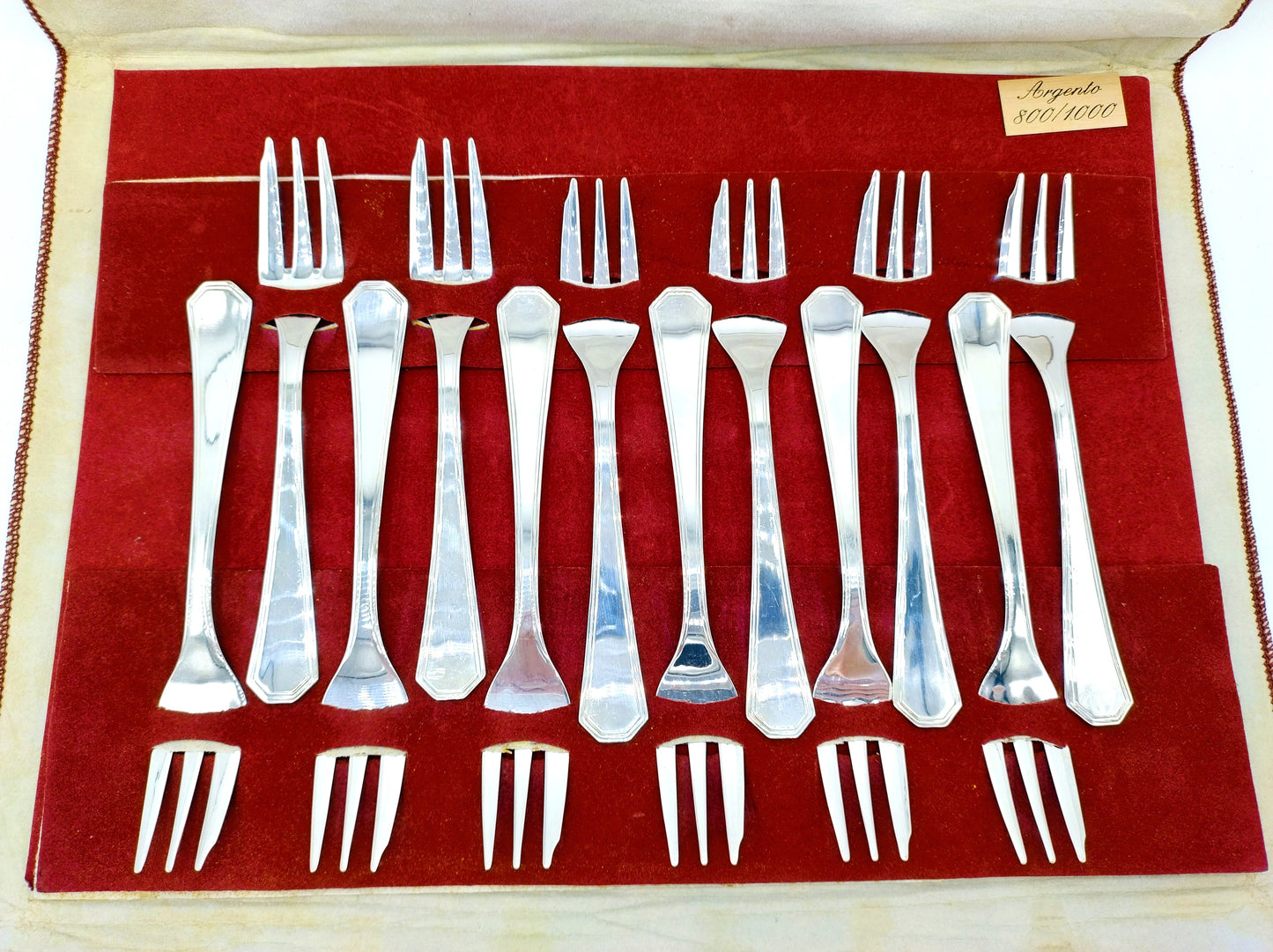 Silver forks, 12 pieces, S. Eugenio / Palermo, 20th century