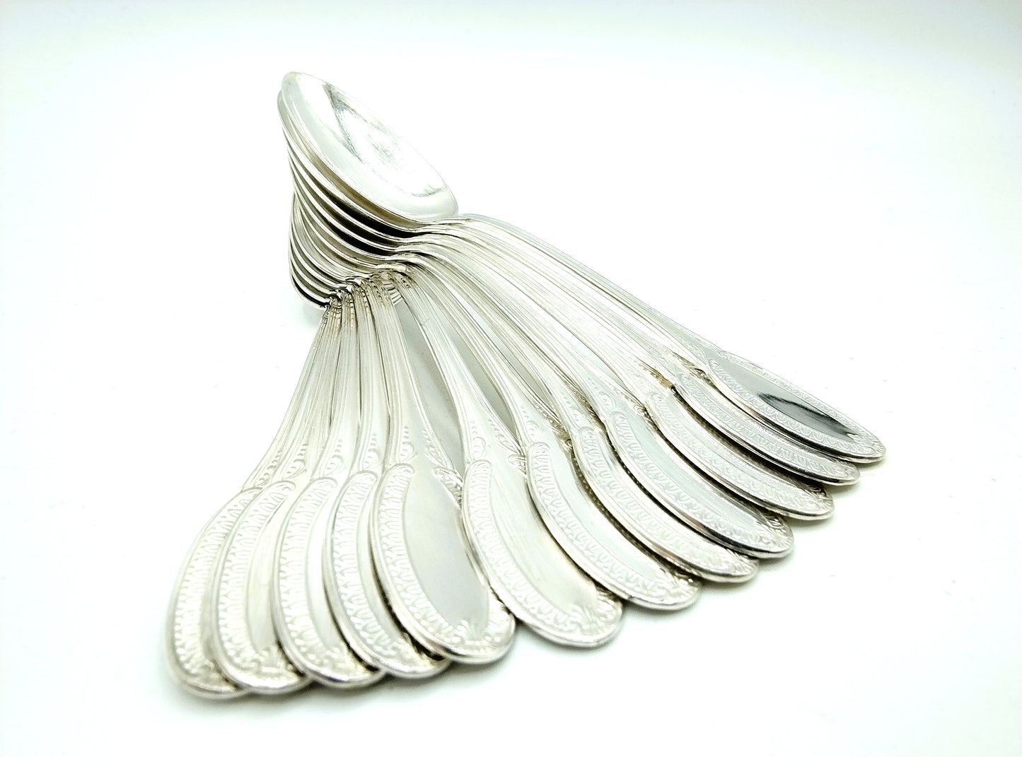 Silver teaspoons, 12 pieces, Greggio / Tencarola, 20th century