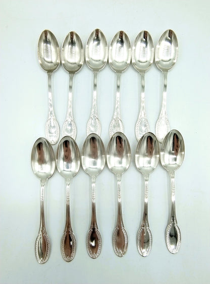 Silver teaspoons, 12 pieces, Greggio / Tencarola, 20th century