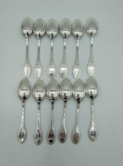 Silver teaspoons, 12 pieces, Greggio / Tencarola, 20th century