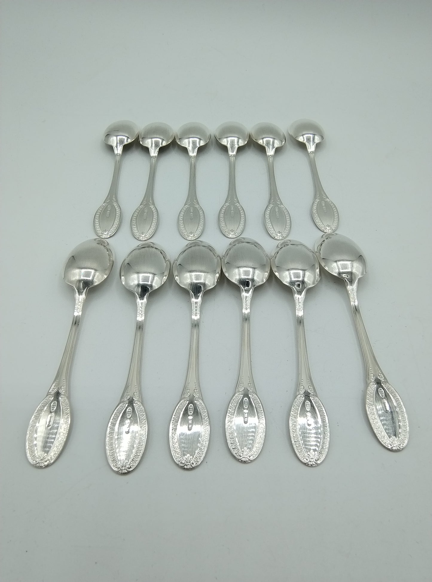 Silver teaspoons, 12 pieces, Greggio / Tencarola, 20th century